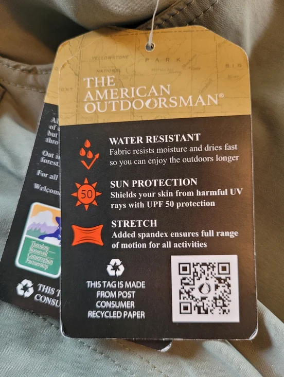 The American Outdoorsman Mens Size 34 Nylon Hiking Trail Shorts UPF 50 Stretch - Picture 12 of 15